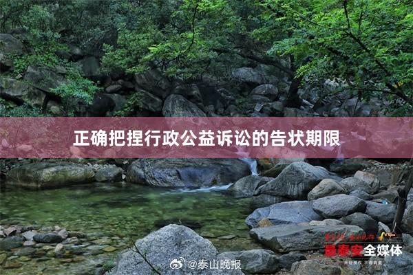 正确把捏行政公益诉讼的告状期限