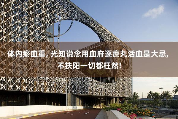 体内瘀血重, 光知说念用血府逐瘀丸活血是大忌, 不扶阳一切都枉然!