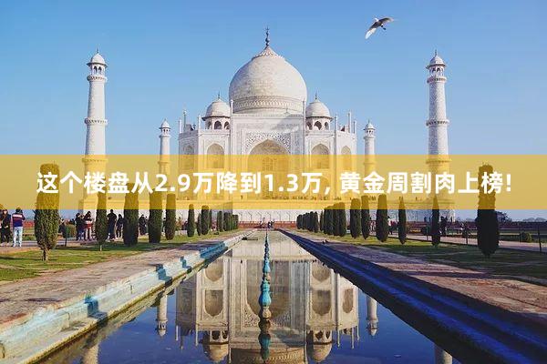 这个楼盘从2.9万降到1.3万, 黄金周割肉上榜!