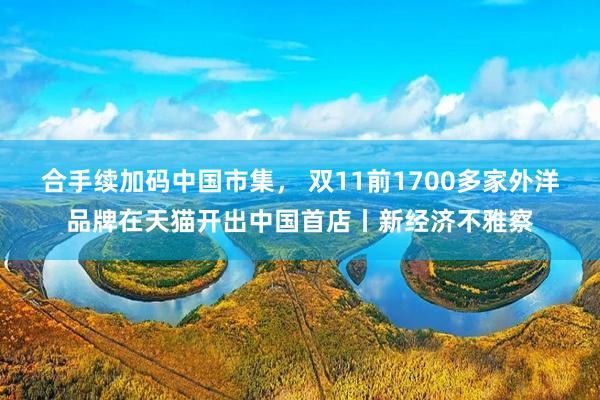 合手续加码中国市集， 双11前1700多家外洋品牌在天猫开出中国首店丨新经济不雅察