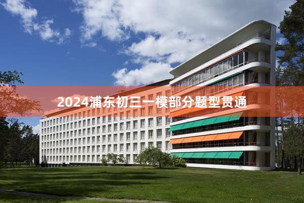 2024浦东初三一模部分题型贯通