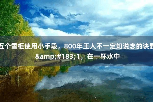 五个雪柜使用小手段,800年王人不一定知说念的诀要 ·1,在一杯水中