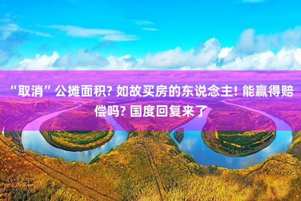 “取消”公摊面积? 如故买房的东说念主! 能赢得赔偿吗? 国度回复来了