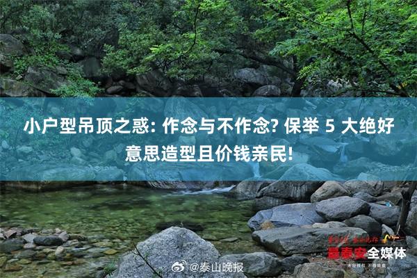 小户型吊顶之惑: 作念与不作念? 保举 5 大绝好意思造型且价钱亲民!